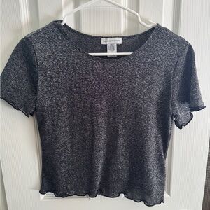 Urban Outfitters glitter scalloped crop top - M